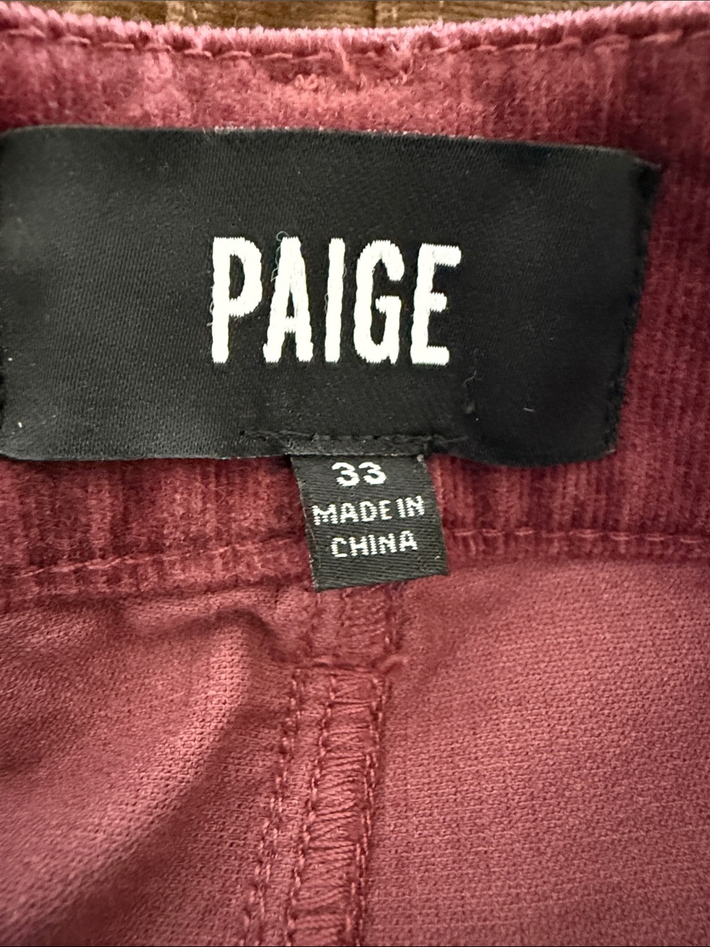 Paige Anessa Corduroy Wide-Leg Pants in Burgundy - Picture 3 of 4